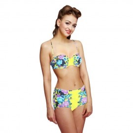 Woogoing WG81797y Retro High Waist Floral...