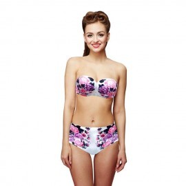 Woogoing WG81797pi Retro High Waist Floral...